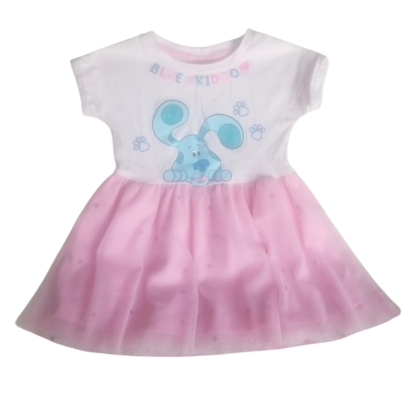 Blues Clues Other - Blue's Clues Toddler Girls Pink Tulle Short Sleeve Dress SZ 2T